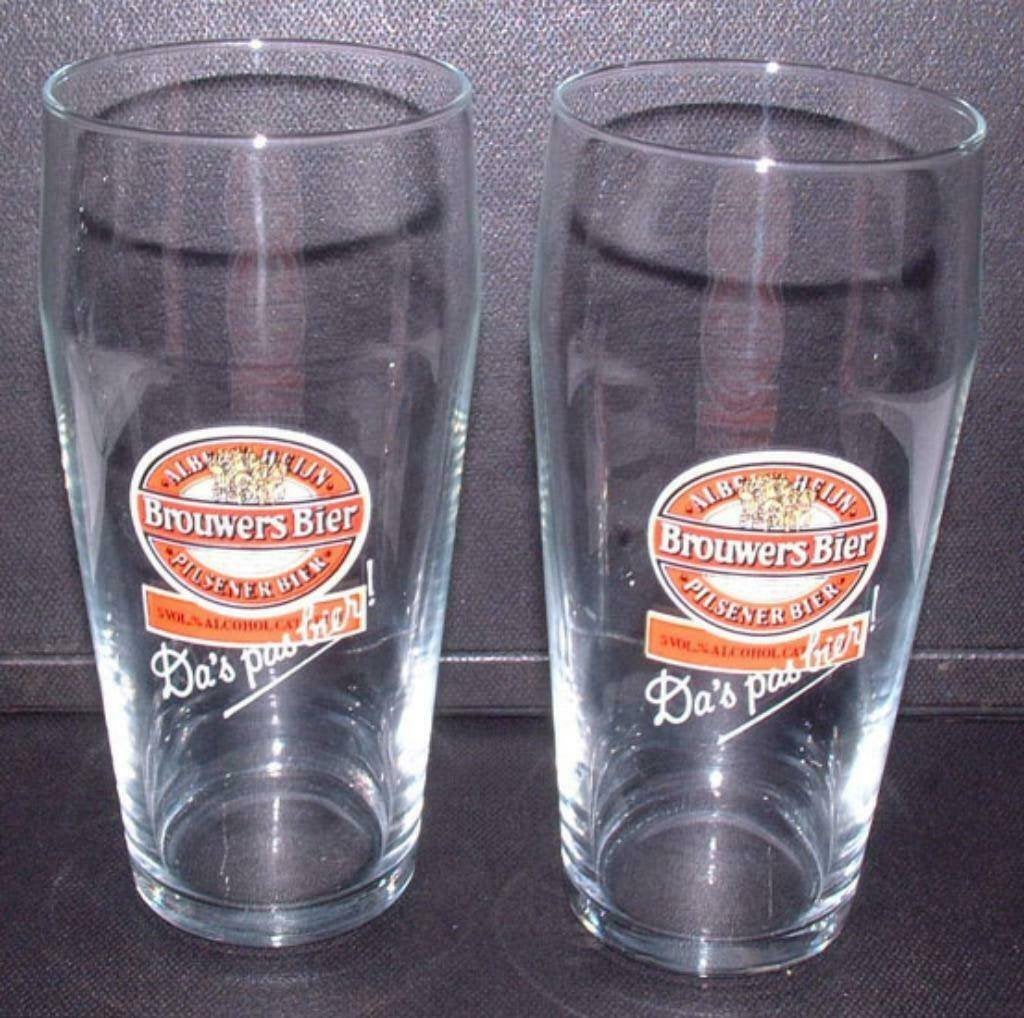 Bierglazen Brouwers bier Glazen nieuw 2 Stuks, Ophalen, Nieuw, Glas of Glazen, Overige merken