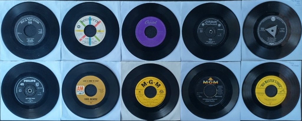 Set 1: 10 singles jaren 60 in één koop., Gebruikt, Originele persing, 7 inch, Ophalen of Verzenden