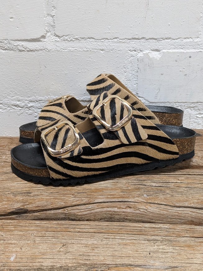 Scholl - Mooie leren slippers sandalen maat 37 - Nieuw €125, Scholl, Zwart, Nieuw, X