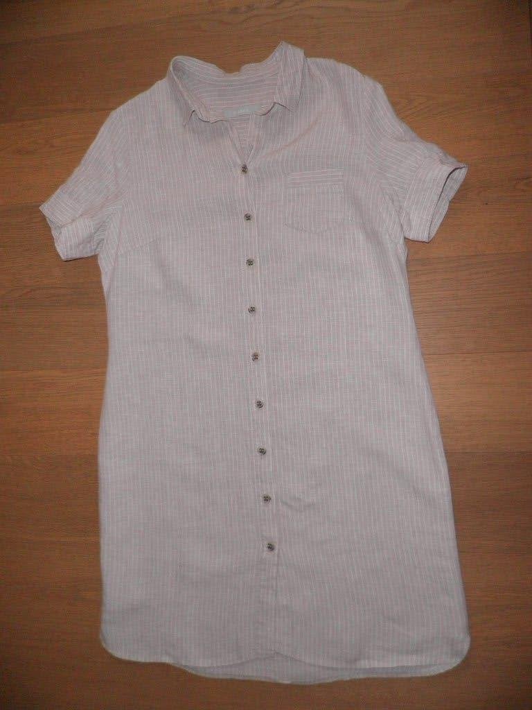 BIANCA BLOUSE JURK MAAT L., Beige, Maat 42/44 (L), Ophalen of Verzenden, Knielengte