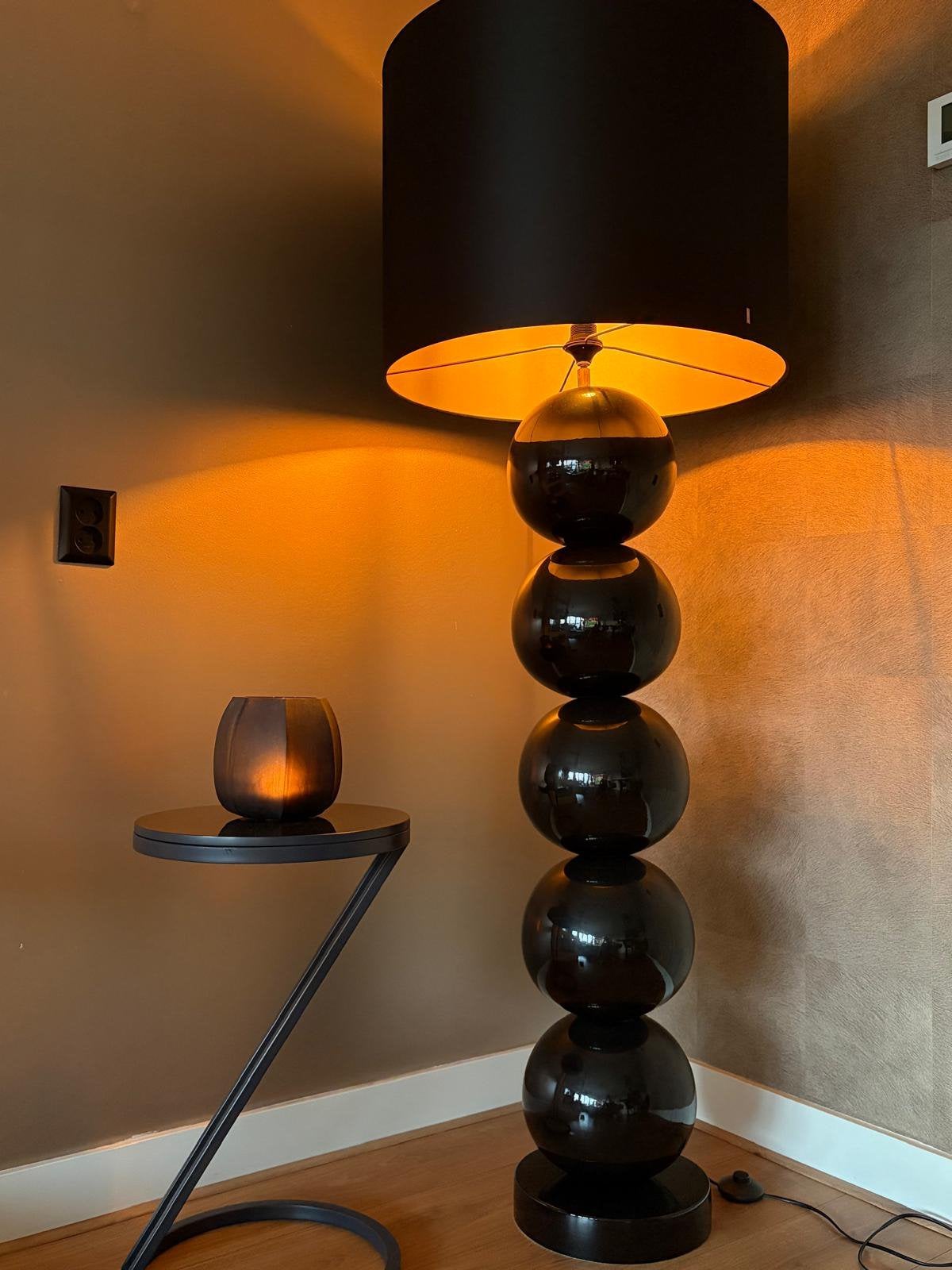Stout Collectie Milano Bollen Vloerlamp Zwart Dimbaar, Ophalen, Textiel, E27 (groot), Zo goed als nieuw