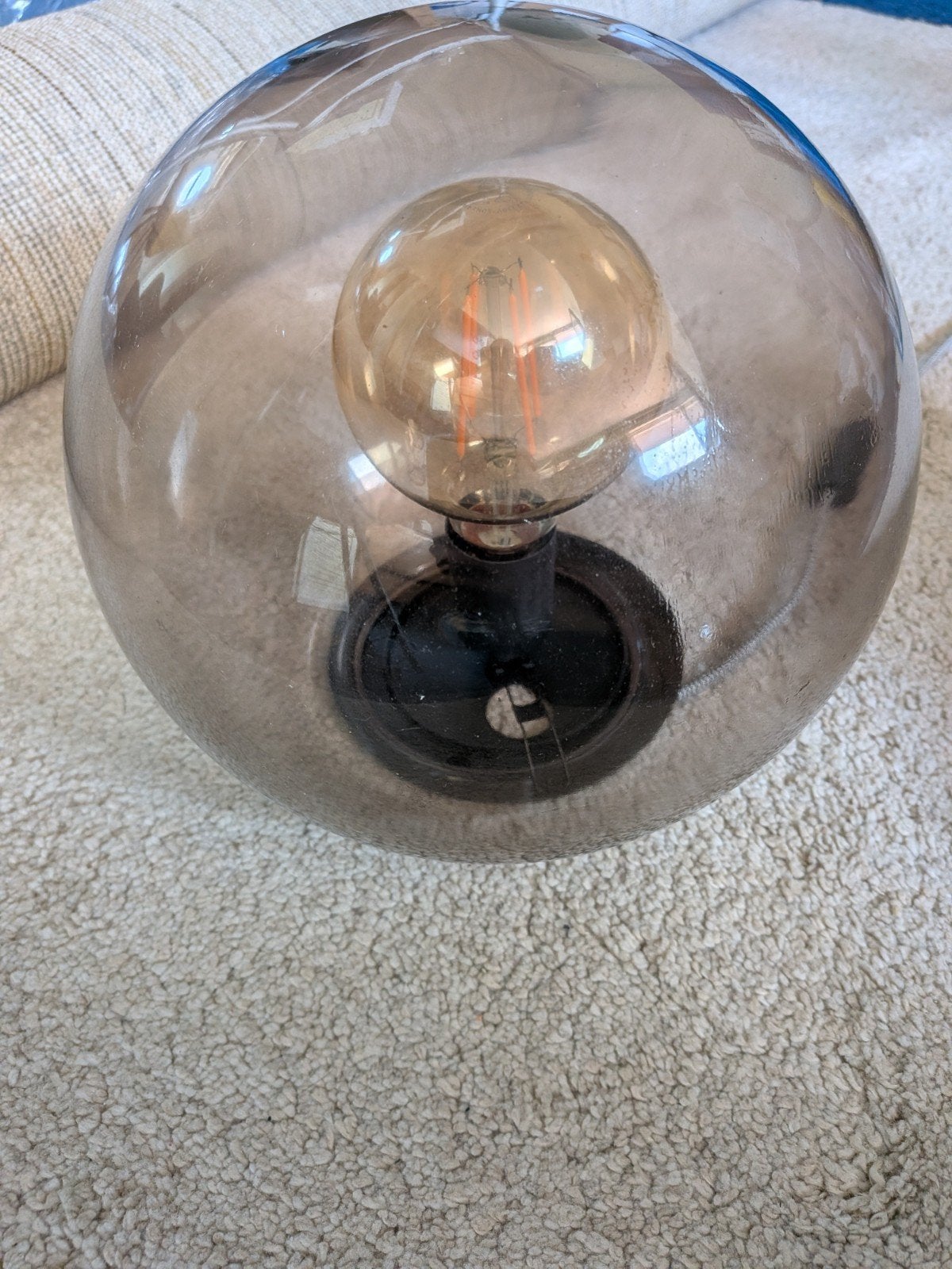 IKEA Fado tafellamp rookglas/grijs - bolvormig, exclusief pe, Huis en Inrichting, Ophalen
