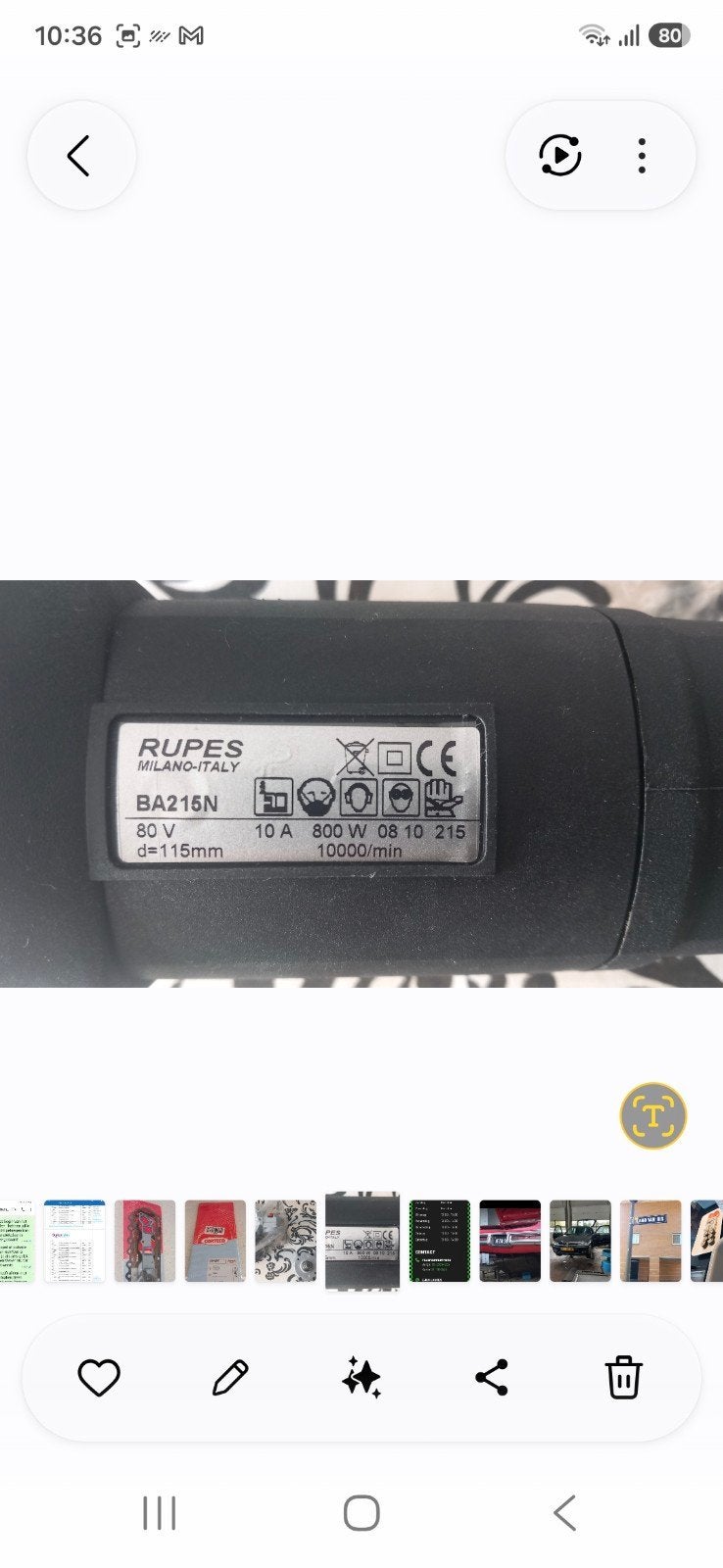 2x Rupes BA215N Slijptol 80V - Ideaal voor scheepsbouw, Ophalen of Verzenden, 1200 watt of meer, Bandschuurmachine