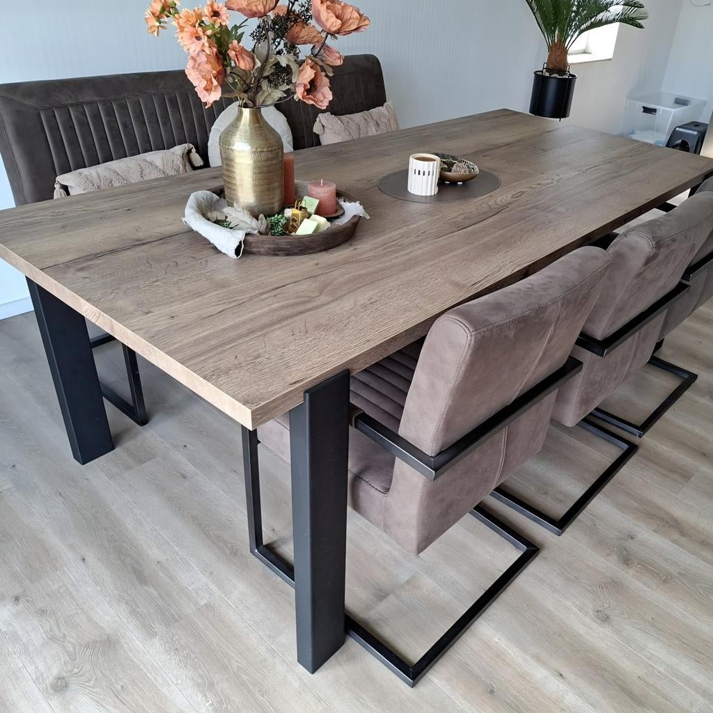 Pronto Wonen eettafel Adanti 220x100 barley – nette staat, Ophalen, Overige materialen, Industrieel/Modern, 200 cm of meer