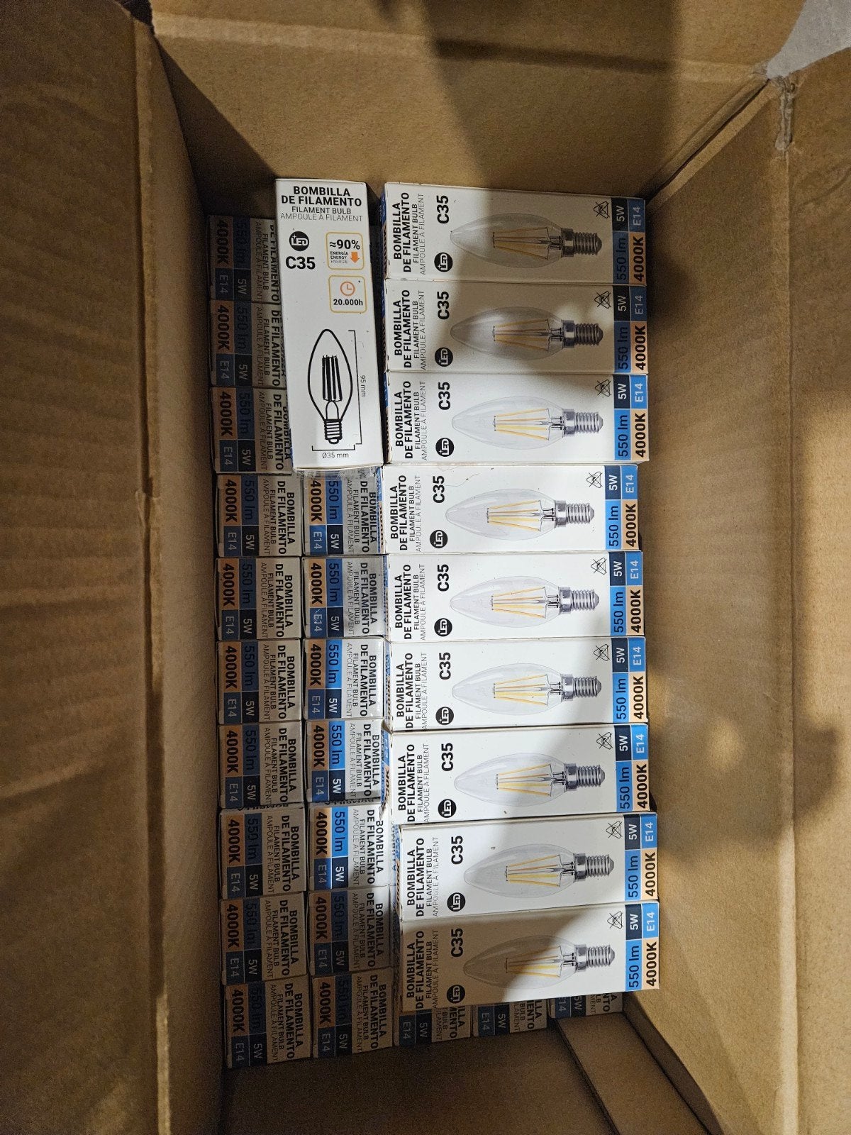 60 stuks NIEUWE kaars led lampen E14 5W 4000K (550 Lumen), Ophalen, Nieuw