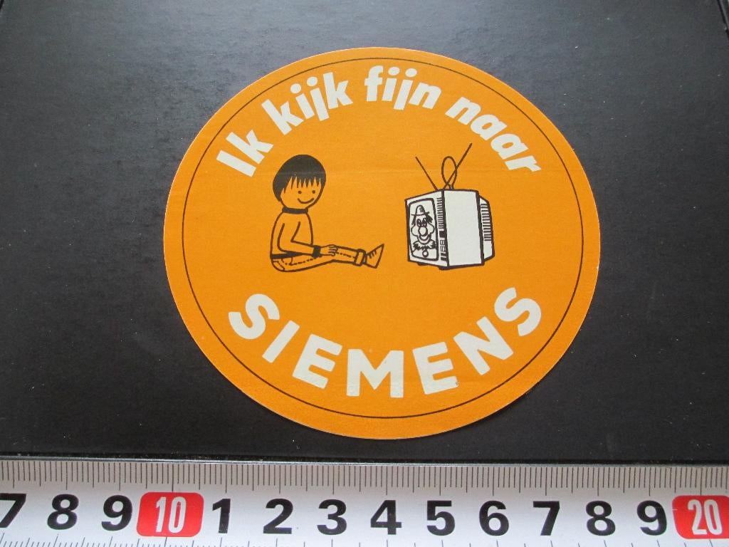 sticker Ik kijk fijn naar SIEMENS TV *, Verzamelen, Stickers, Ophalen, Zo goed als nieuw