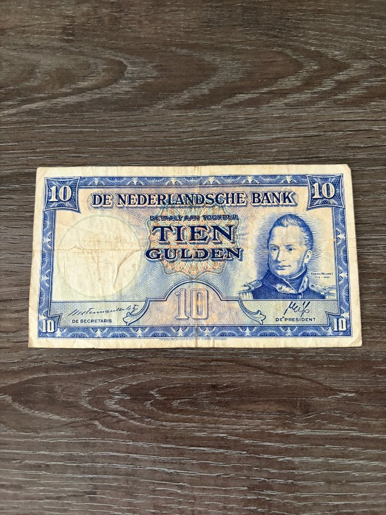 Biljet 10 gulden Willem I / Staatsmijnen, 1945, Postzegels en Munten, Bankbiljetten | Nederland, Ophalen of Verzenden, 10 gulden