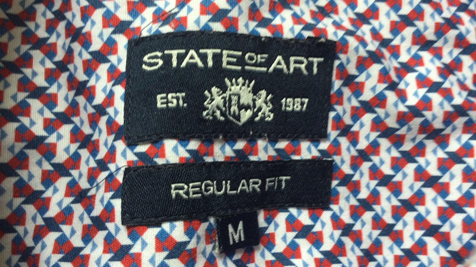 State of art overhemd ( korte mouw) maat M, nette staat, Ophalen of Verzenden, Zo goed als nieuw, Blauw, Halswijdte 41/42 (L)