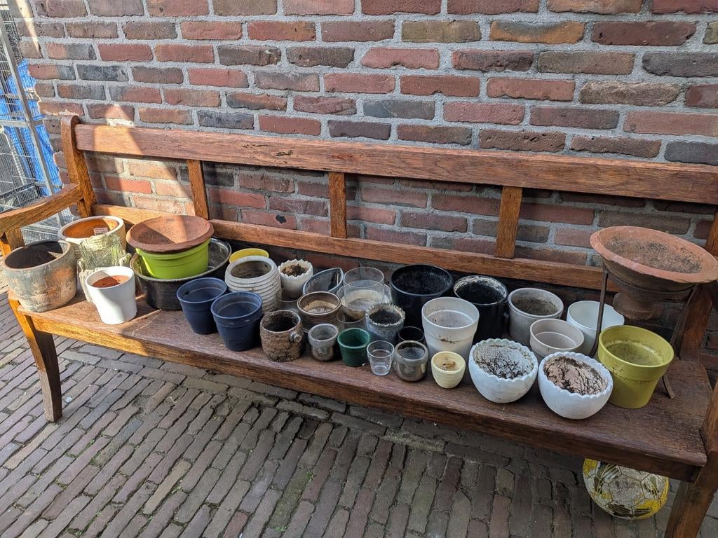 C.A. 40 bloempotten bloembakken steen porselein, Tuin en Terras, Ophalen