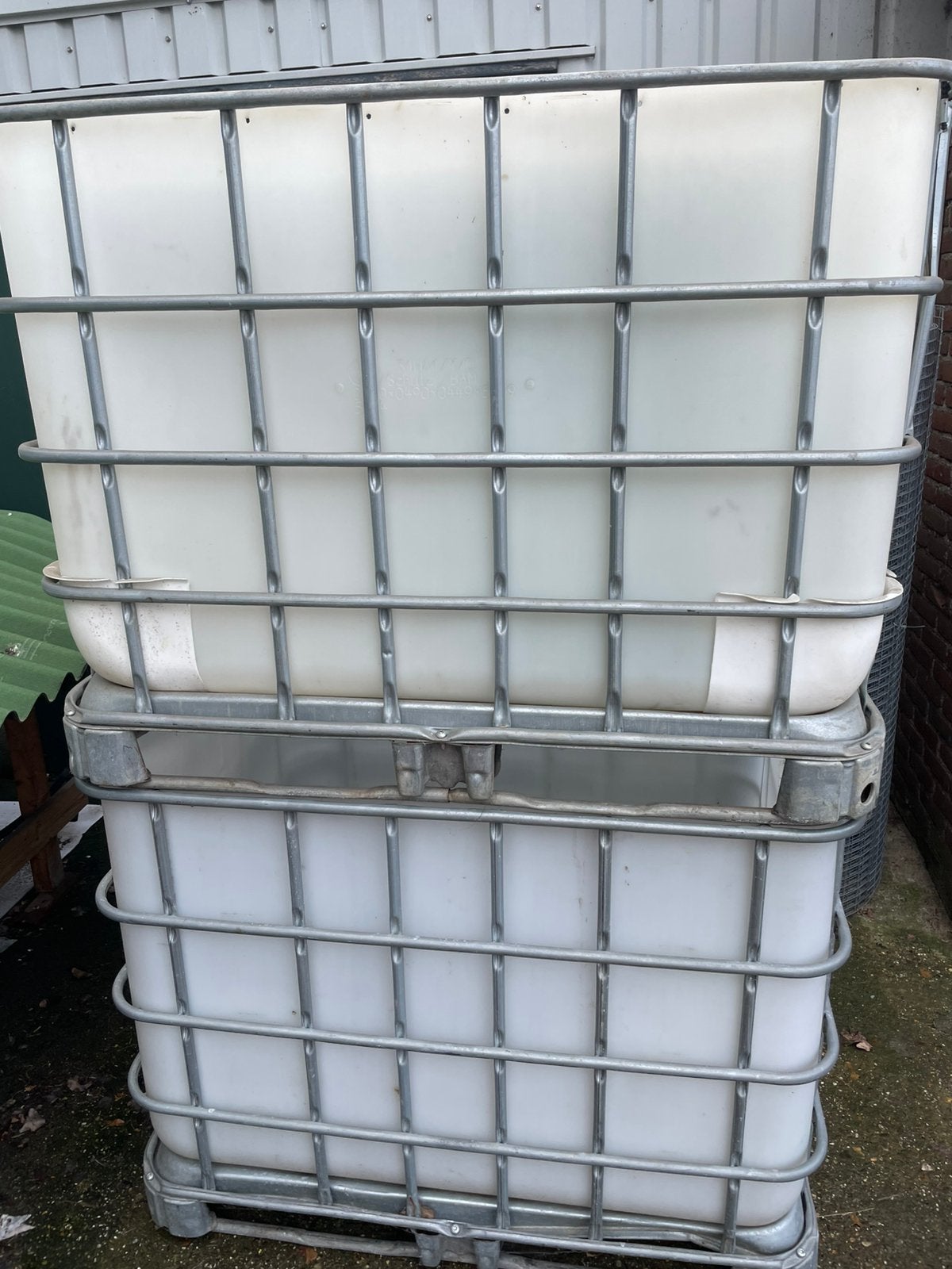 2 ibc vaten samen €50., Tuin en Terras, Minder dan 3 m³, Ophalen