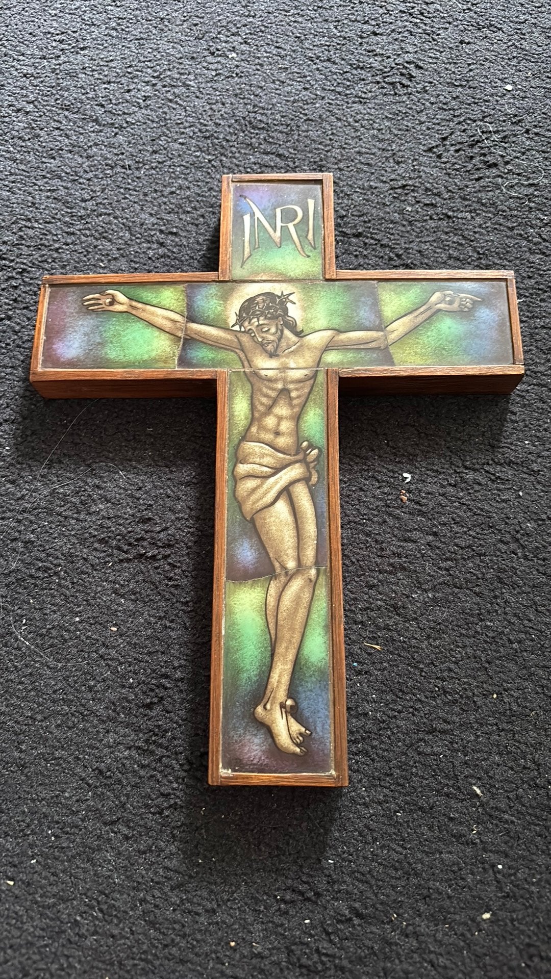 opaline kruisbeeld Christus / Jezus, Antiek en Kunst, Ophalen of Verzenden
