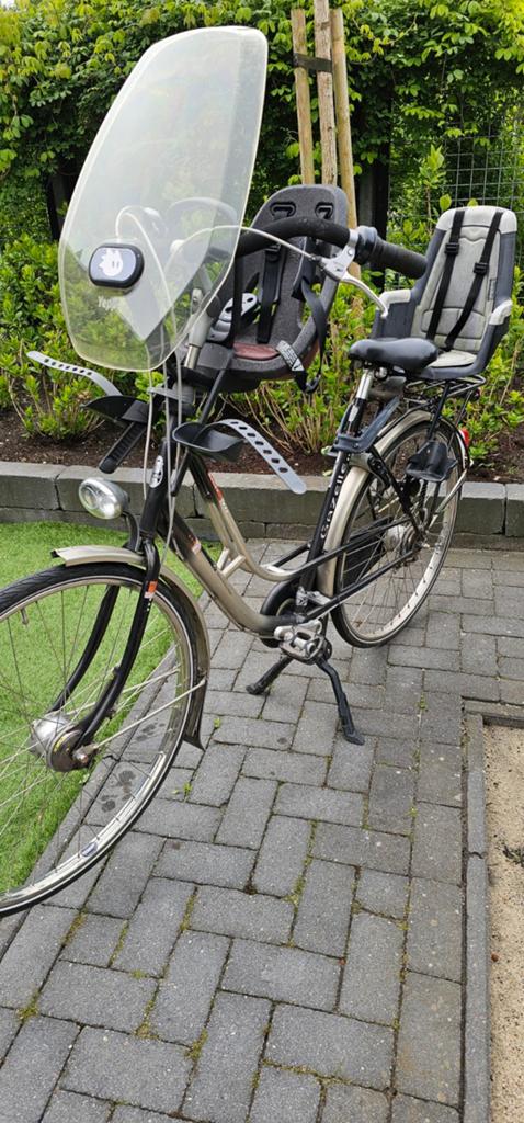 Gazelle dames fiets met kinderzitjes, Ophalen, 2 zitjes, Gebruikt, Versnellingen