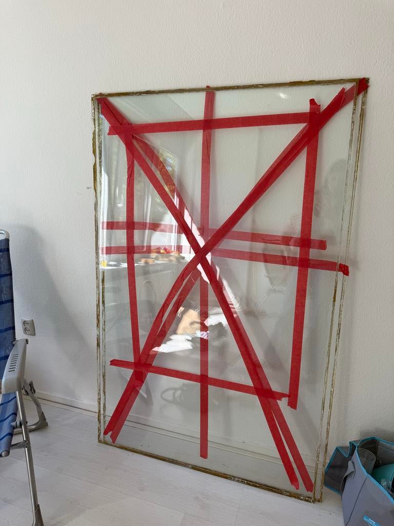 Twee enkel glas ramen - 102.5x161.5cm, Doe-het-zelf en Verbouw, Glas en Ramen, Ophalen, Gevelraam of Ruit, Gebruikt, 80 tot 120 cm