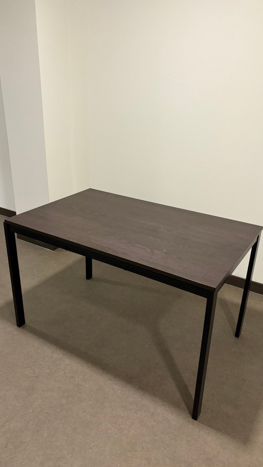 Eettafel bruin hout 120x75, Ophalen, Zo goed als nieuw, Rechthoekig, 50 tot 100 cm