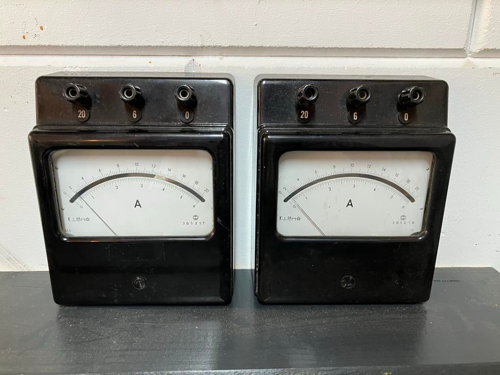 2x Vintage Ampèremeters Instituut Zintuigfysiologie RVO-TNO, Antiek en Kunst, Ophalen of Verzenden