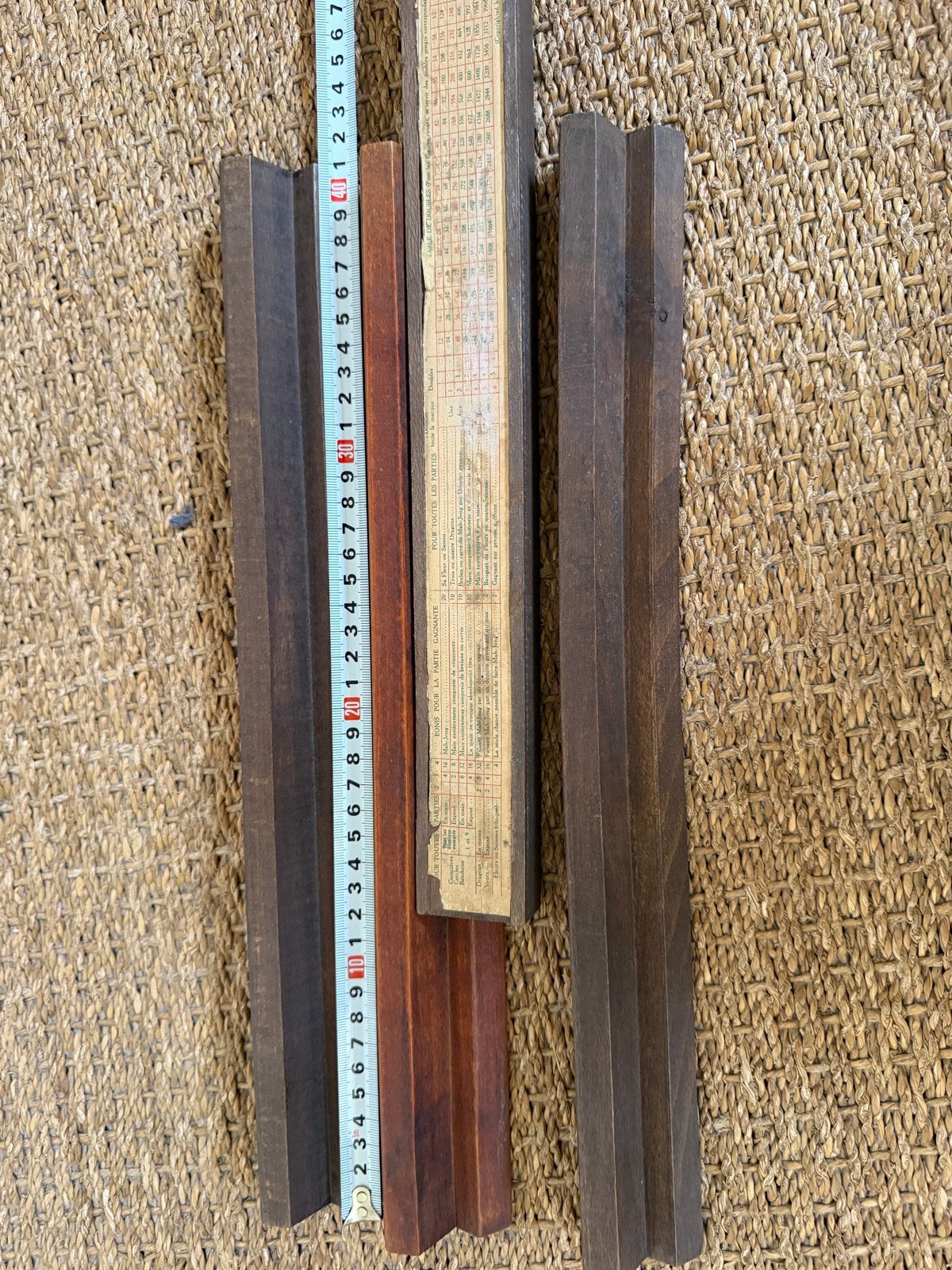 Antieke Mahjong Latten met Franse Telling, Ophalen of Verzenden