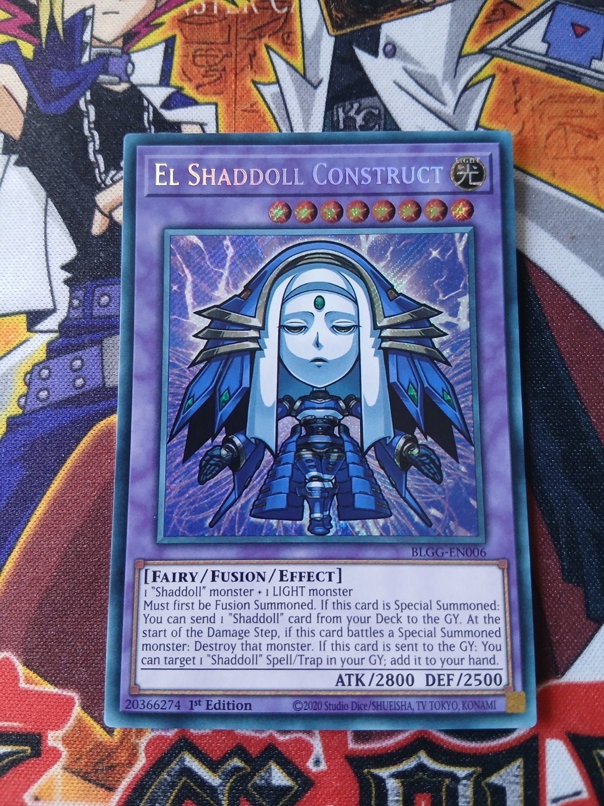 El Shaddoll Construct - Secret Rare BLGG Chibi - Yu-Gi-Oh, Ophalen of Verzenden, Zo goed als nieuw, Foil