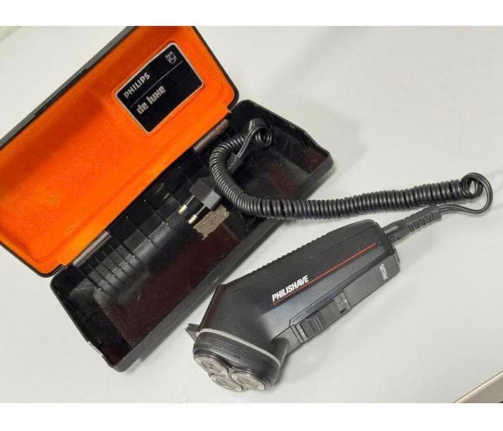 Vintage Philips HS-540 scheerapparaat scheermachine in case, Tondeuse, Ophalen of Verzenden, Zo goed als nieuw, H