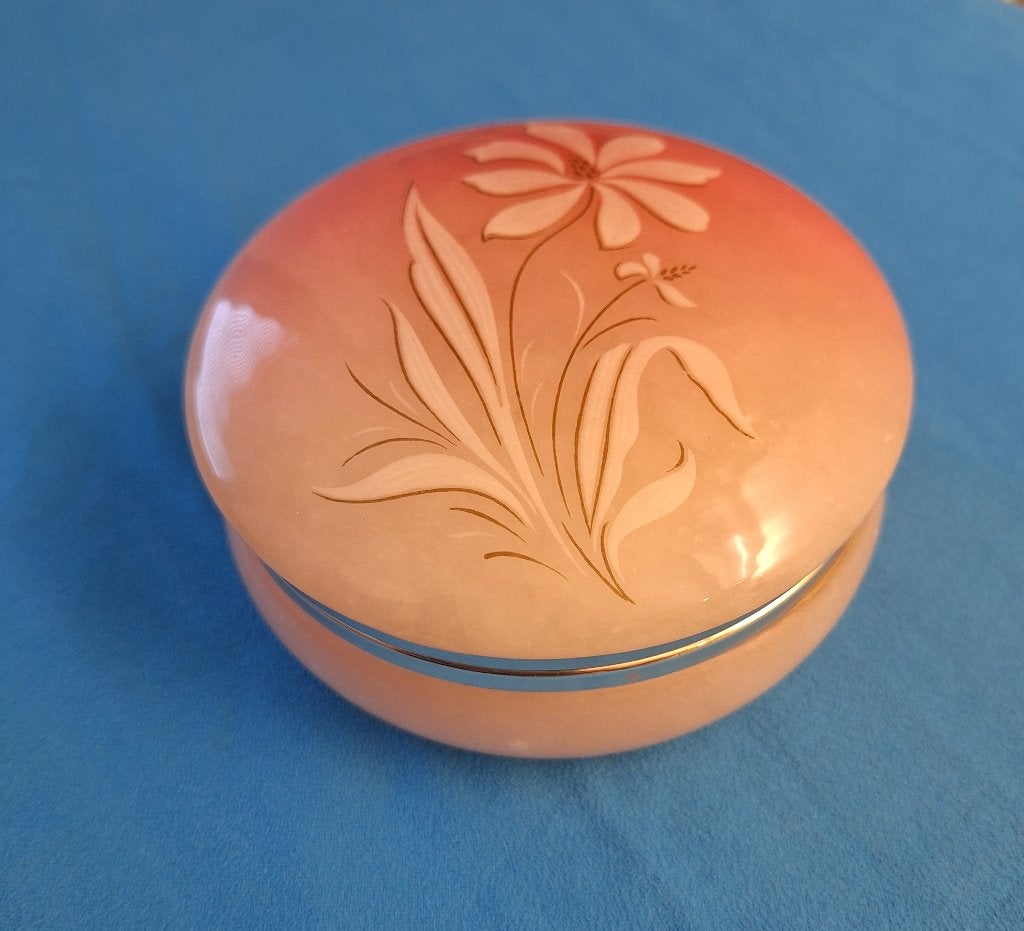 Albast vintage sieradendoosje, Antiek en Kunst, Curiosa en Brocante, Ophalen of Verzenden