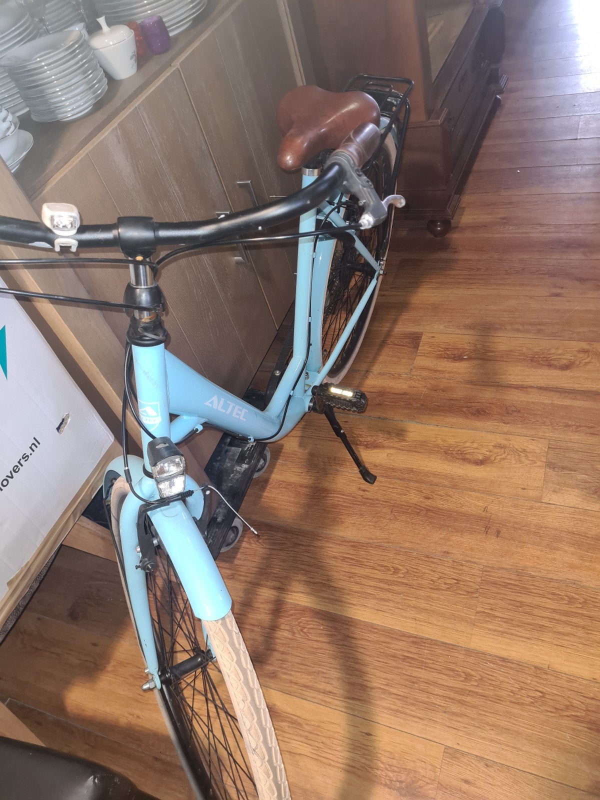 Altec Stadsfiets Damesfiets Lichtblauw 28inch, Velgrem, 50 tot 53 cm, Ophalen, Overige merken