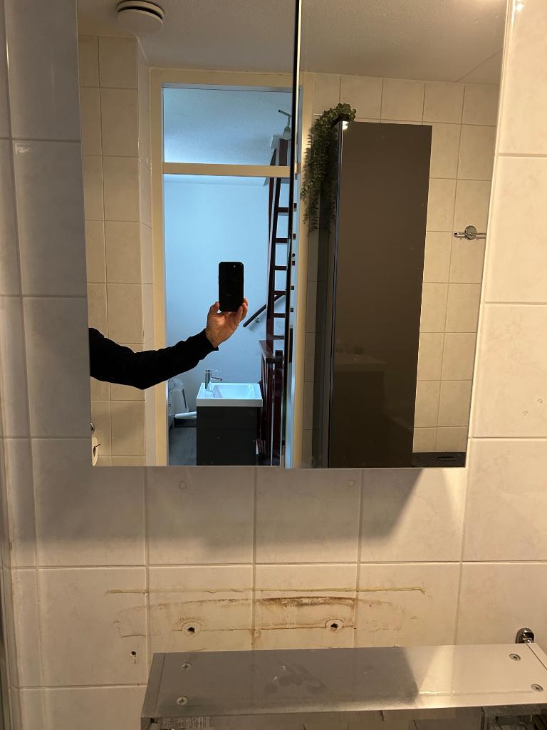 wastafel met spiegelkast, Huis en Inrichting, Badkamer | Badkamermeubels, Ophalen, 50 tot 100 cm, Minder dan 100 cm, 25 tot 50 cm
