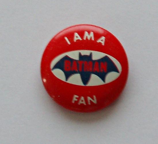 I Am A Batman Fan Button - Speldje - Rood - 1966, Verzamelen, Verzenden, Zo goed als nieuw, Overige typen