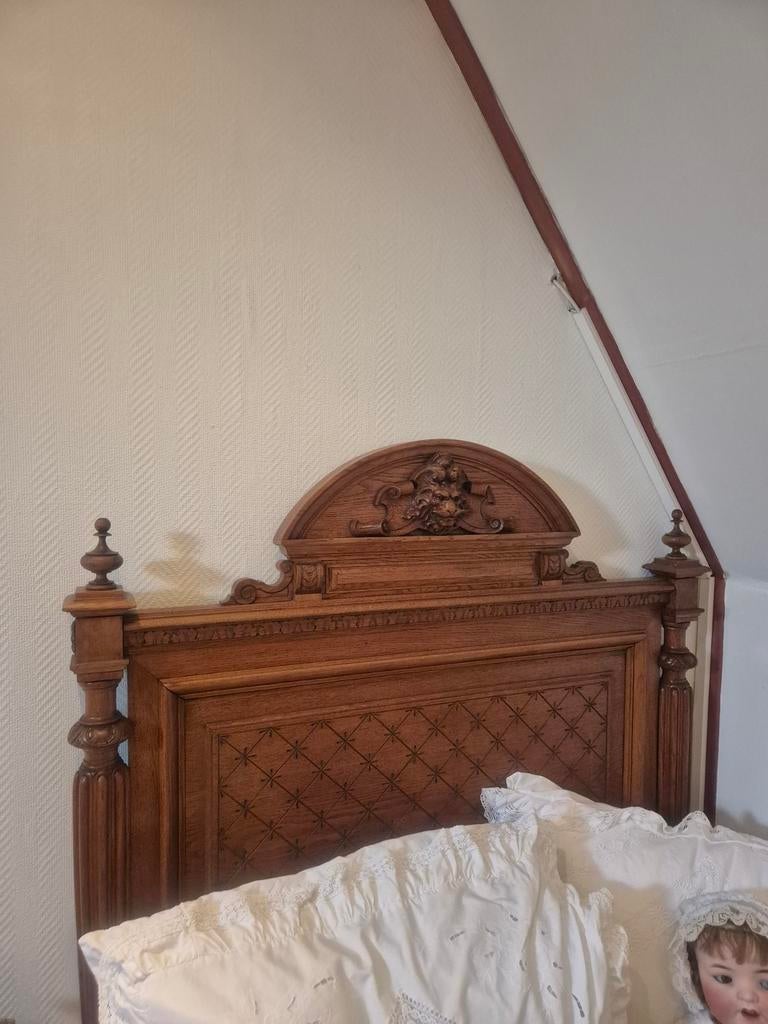 Zeer mooi Antiek bed 120x200 - Eikenhout, Ophalen