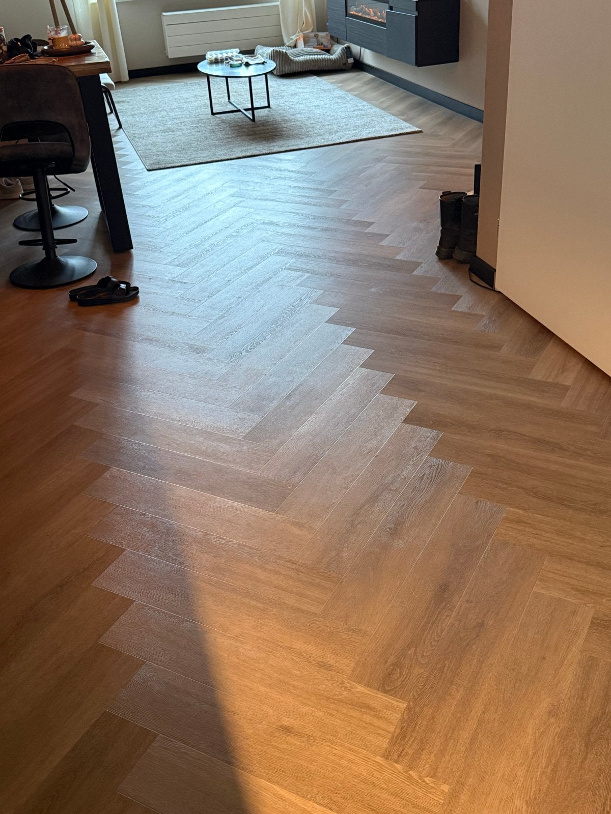 Bebo Visgraat klik PVC  - ca. 50m², Kunststof, 50 tot 150 cm, Ophalen of Verzenden, Zo goed als nieuw