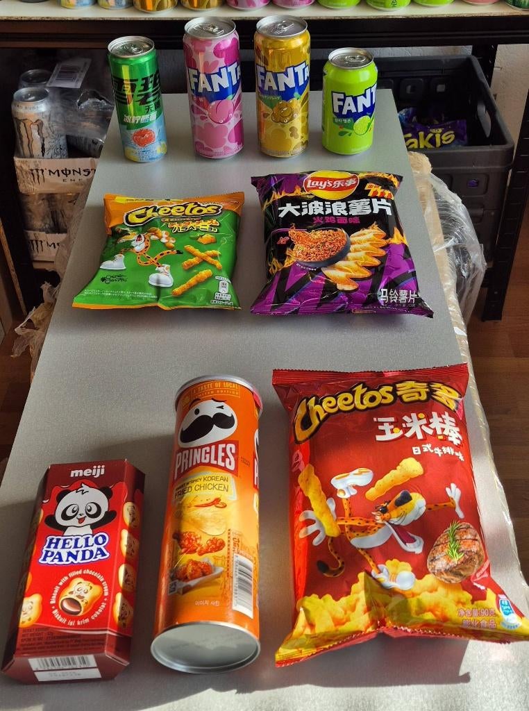 Aziatische snackbox- Fanta, Cheetos, Lay's, Pringles & meer, Ophalen of Verzenden