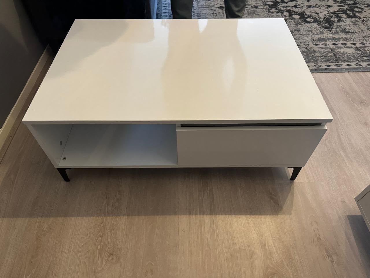 Eettafel en Salontafel Set, Ophalen, Gebruikt, 100 tot 150 cm, Glas