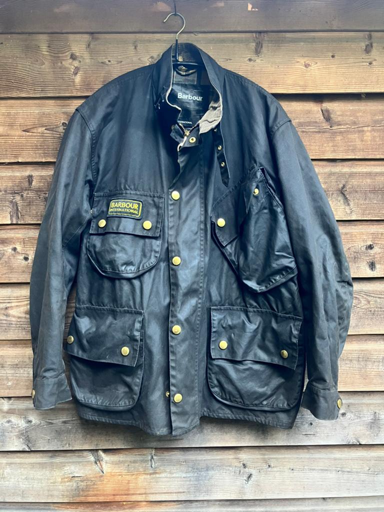 Vintage Barbour international motorcycle waxjas, Ophalen of Verzenden, Tweedehands, Jas | leer