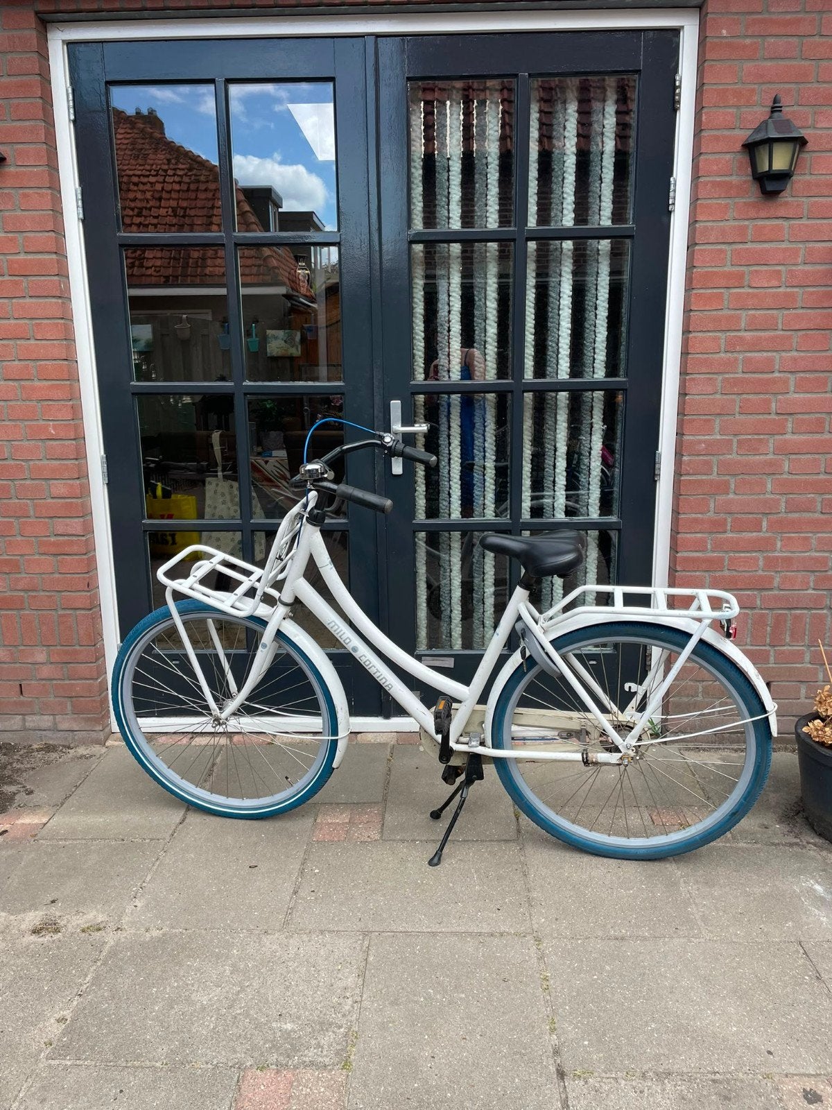 Witte Cortina fiets met rekje 28 inch, Ophalen, Gebruikt
