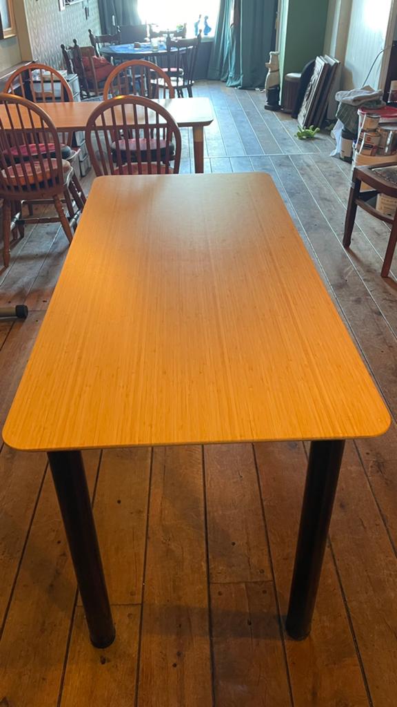 Bamboe tafel, Ophalen, 100 tot 150 cm, 50 tot 100 cm, Zo goed als nieuw