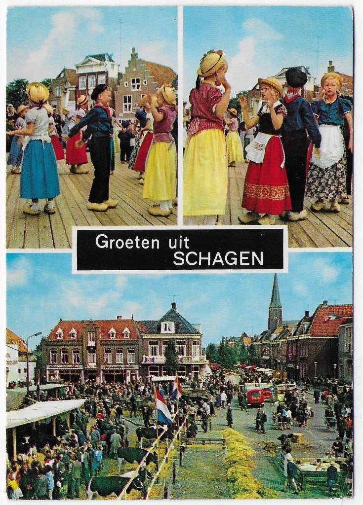 Schagen gelopen ansichtkaart ( y2876 ), Ophalen of Verzenden, 1980 tot heden, Gelopen