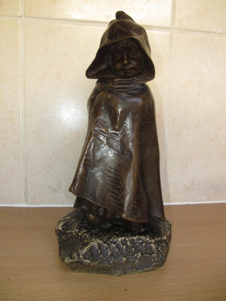 Bronzen beeldje van Kunstenaar Lucien Charles Edouard Alliot, Art nouveau, Ophalen of Verzenden, Brons, 20 - 50 cm
