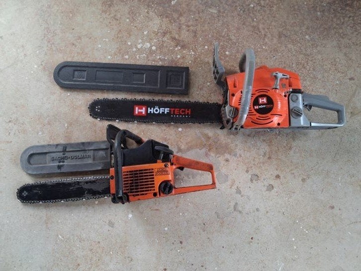 Benzine kettingzagen - Hofftech en Sachs/Dolmar (defect), Doe-het-zelf en Verbouw, Ophalen, 1200 watt of meer, 70 mm of meer