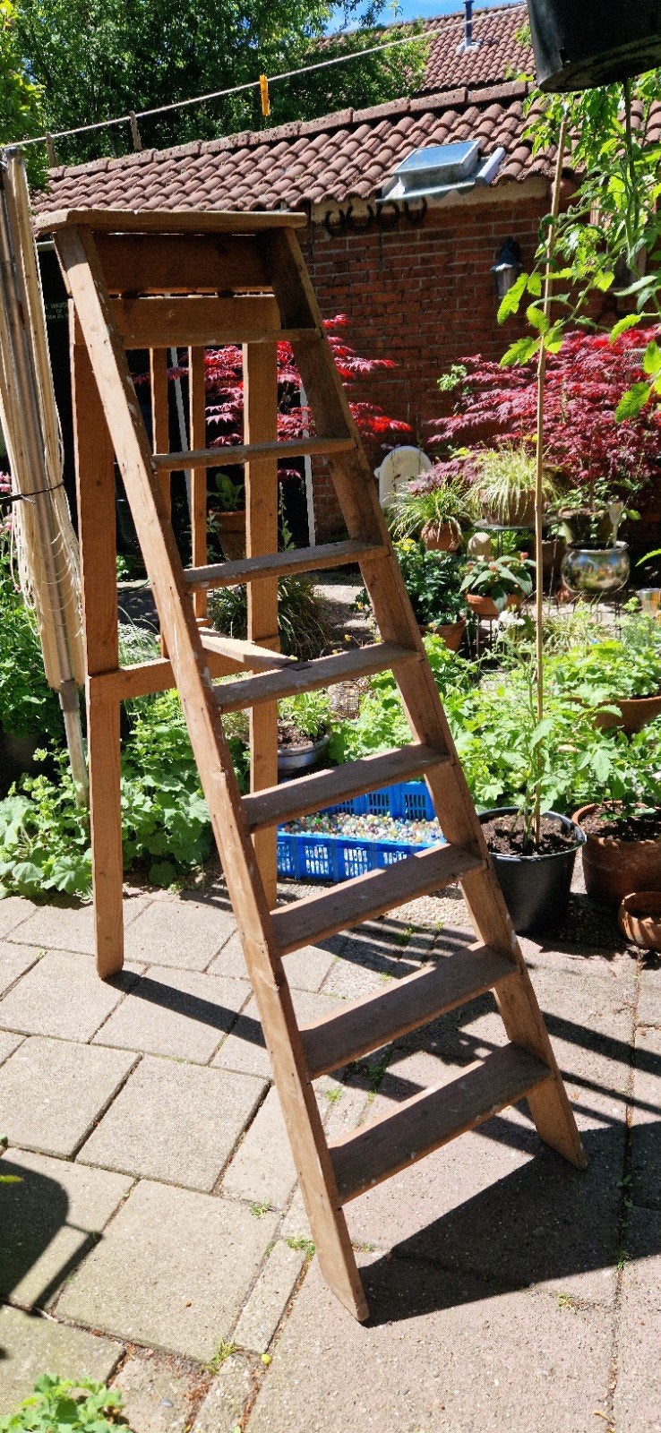 Vintage. houten trap - ideaal voor klusjes of decoratie, Ophalen