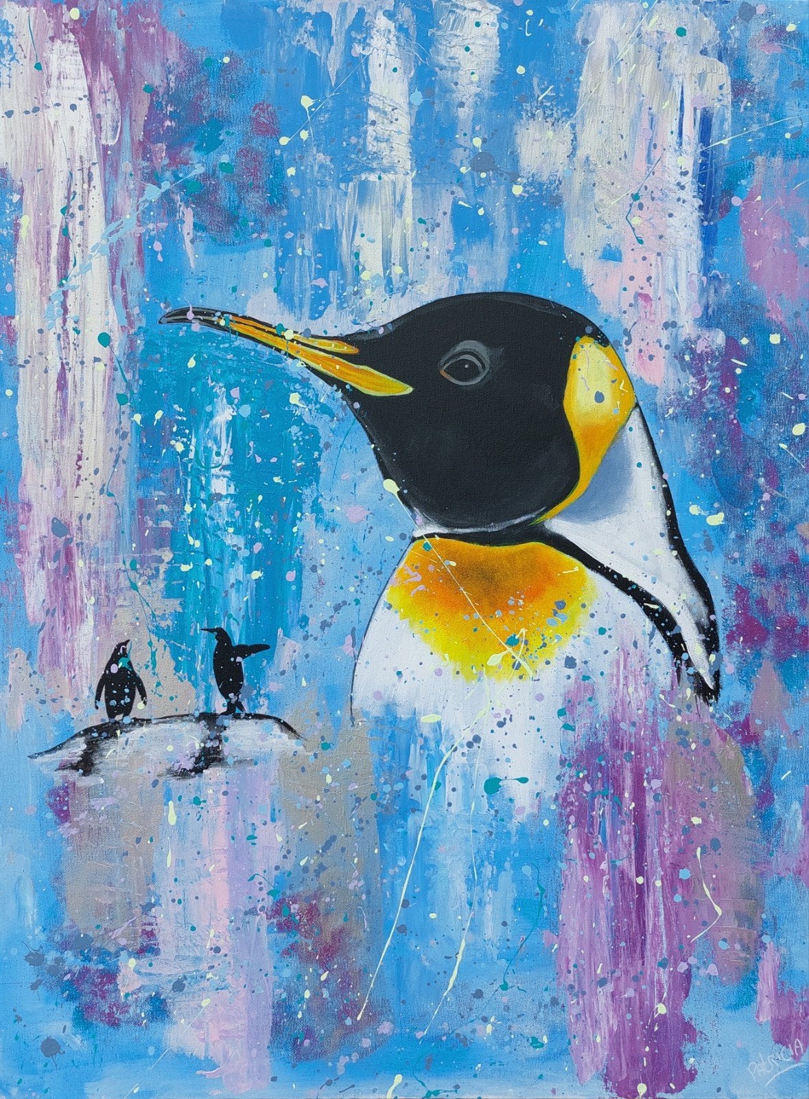 Modern Acryl Schilderij Pinguïn 60x80 cm, Ophalen