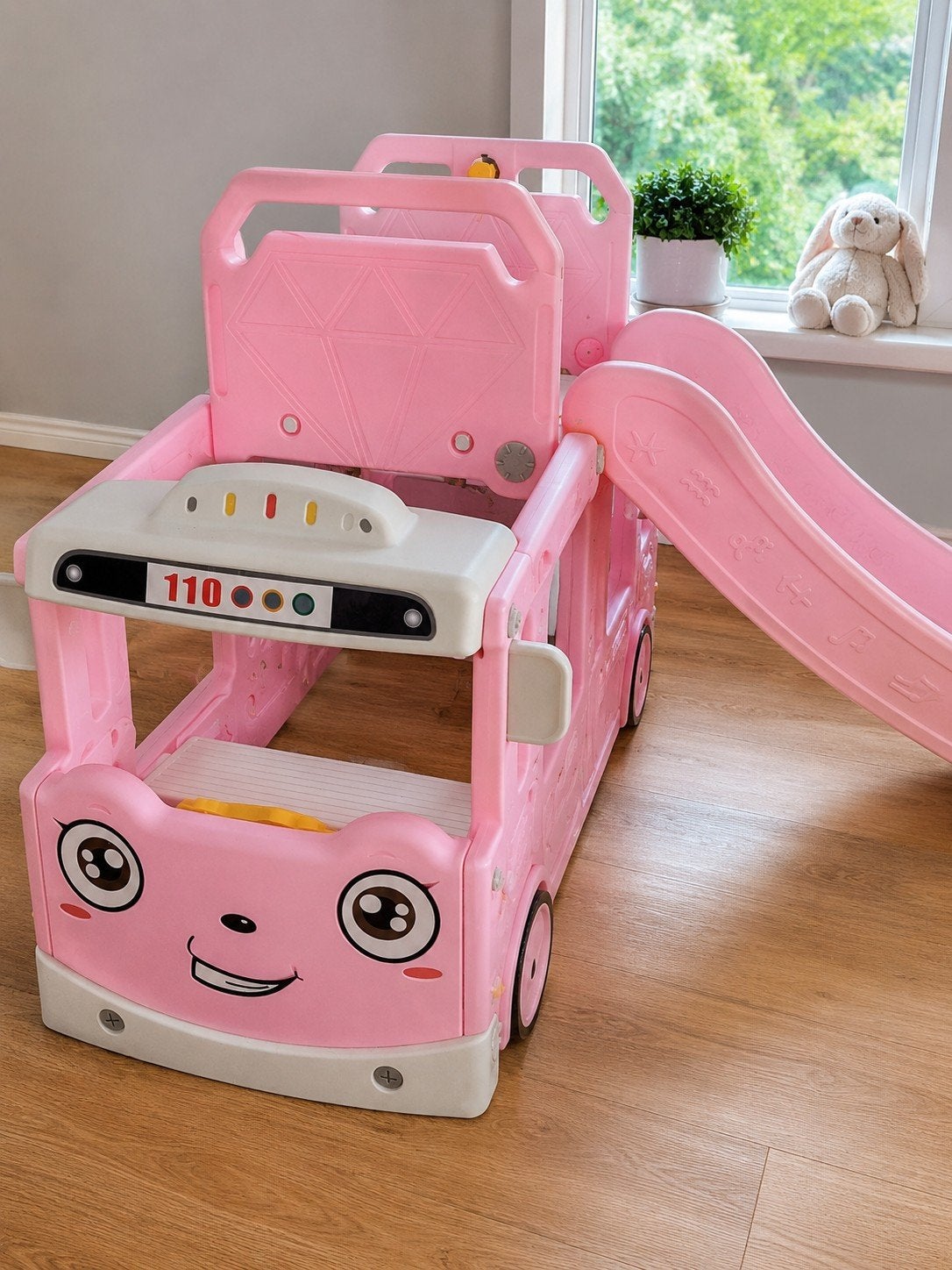 Roze speelbus met glijbaan voor kinderen, Ophalen, Zo goed als nieuw, Overige typen