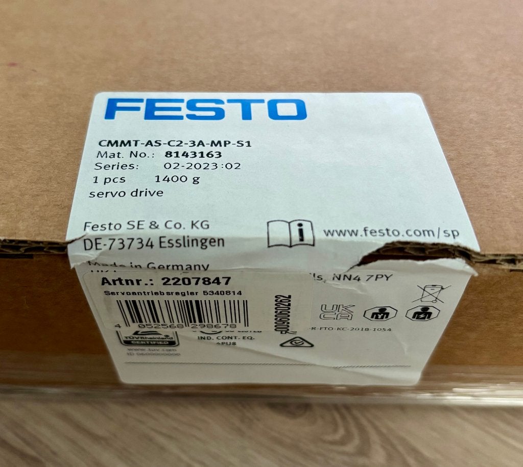 FESTO - Servo Drive - CMMT-AS-C2-3A-PN-S1 - 5340814, Nieuw, Www.festo.com, Www.festo.com, Www.festo.com