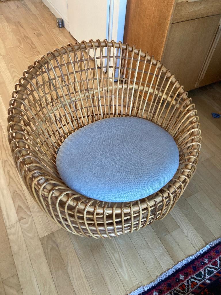 Cane-line Nest rotan fauteuil, Ophalen, Gebruikt, 50 tot 75 cm, Riet of Rotan