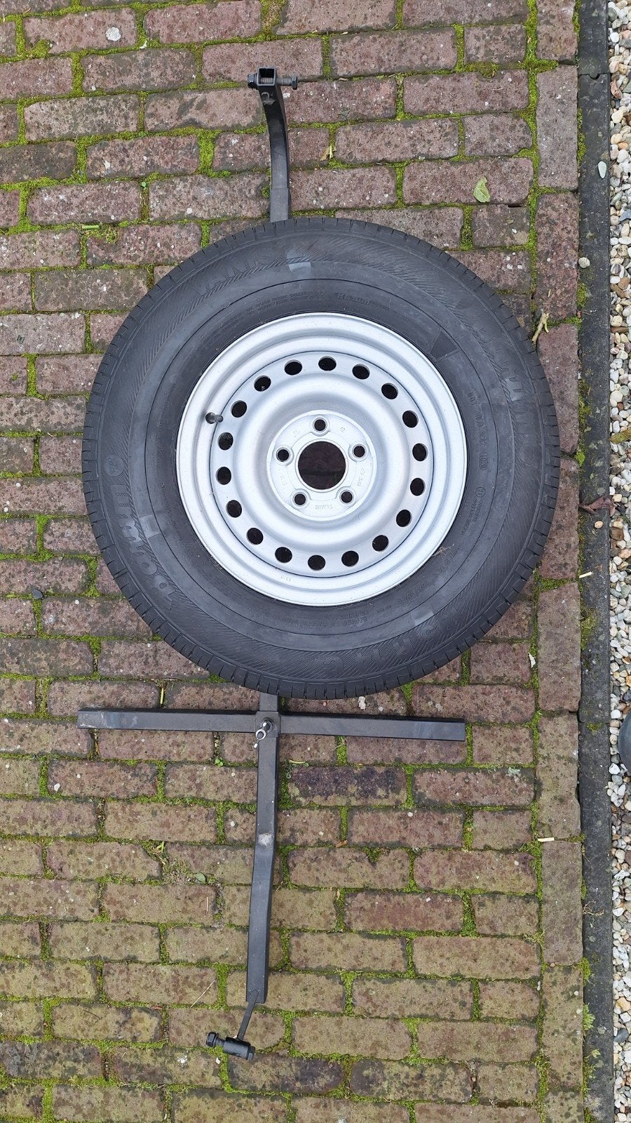 Reservewiel met houder voor caravan (195R14C), Ophalen