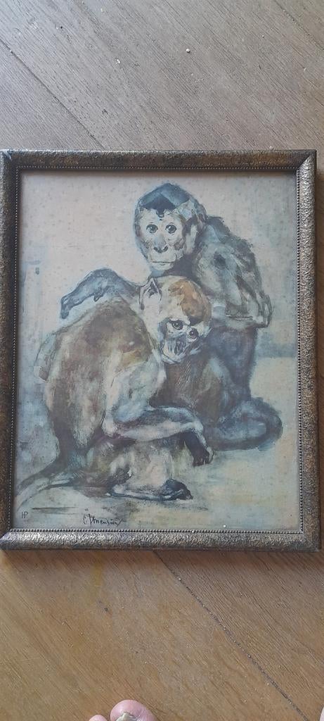 2 Litho's C.J. Mension met HP vermelding in originele lijst, Antiek en Kunst, Ophalen