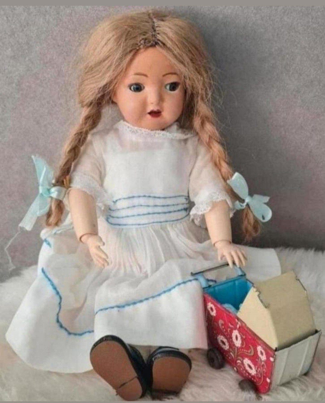 Antieke pop, Verzamelen, Poppen, Ophalen of Verzenden, Gebruikt, Pop
