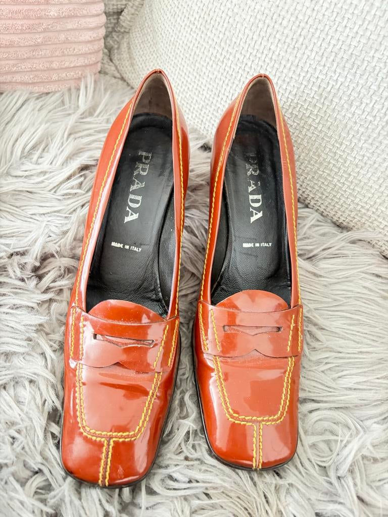 Vintage Prada Hakken Maat 37,5, Kleding | Dames, Schoenen, Gedragen, Pumps, Bruin, Ophalen of Verzenden