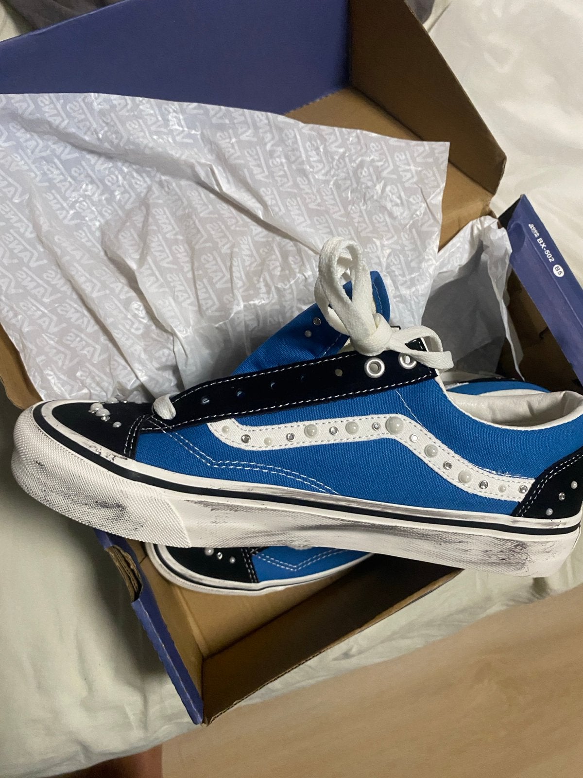 Vans Old Skool Studded Sneakers - Blauw/Zwart, Ophalen of Verzenden, Nieuw, Blauw, Sneakers of Gympen