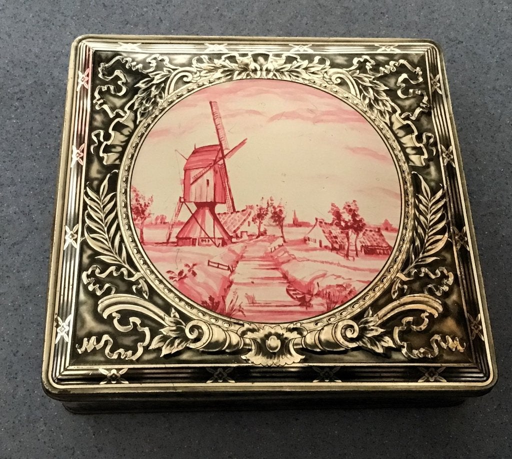 Patria Crackers blik met Hollands landschap, Ophalen of Verzenden, Gebruikt, Koek(jes)