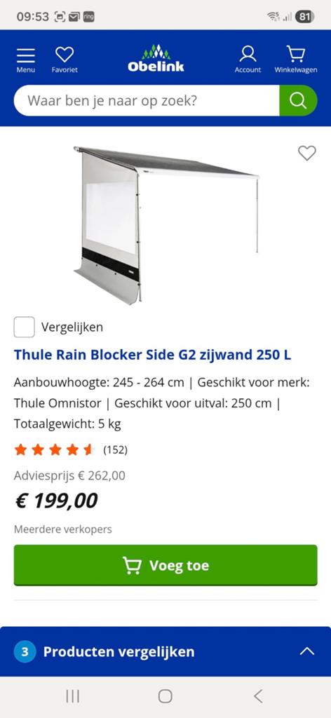 Thule zijkanten 2 stuks, Ophalen, Zo goed als nieuw