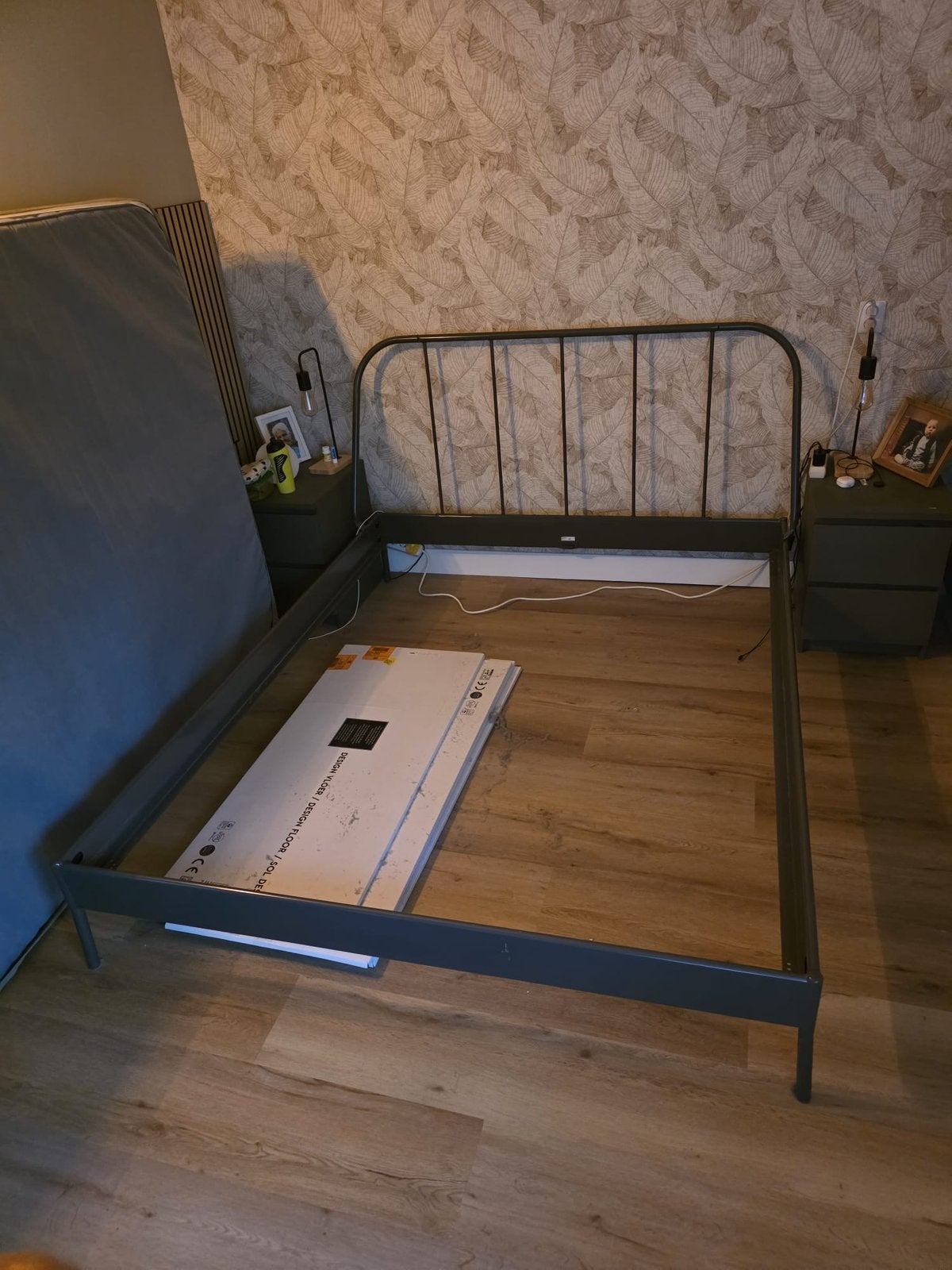 Ikea stalen bed, Ophalen, Gebruikt, Tweepersoons, 200 cm