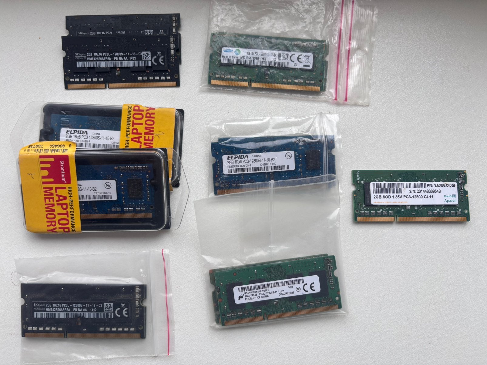 6 sets +1 2gb 1Rx8 PC3-12800s sodim ddr3, DDR3, Ophalen of Verzenden, Zo goed als nieuw, 2 GB
